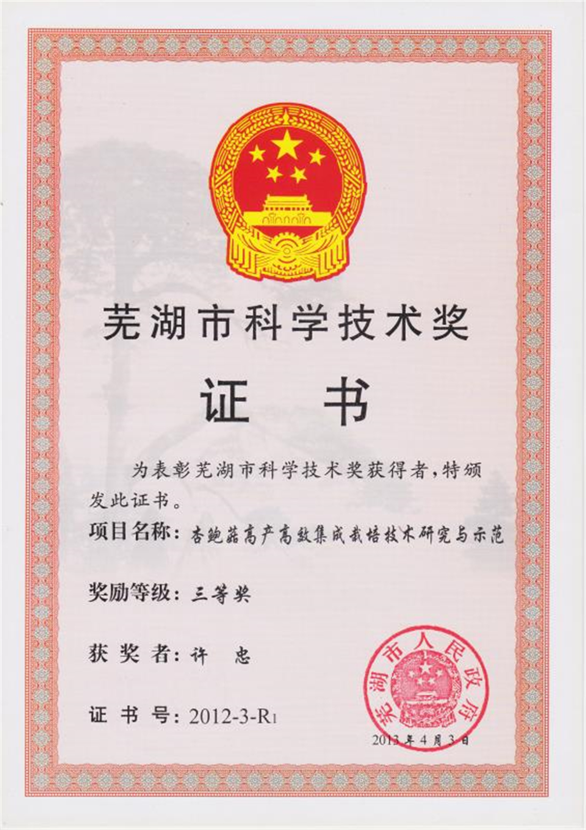 市三等奖许忠